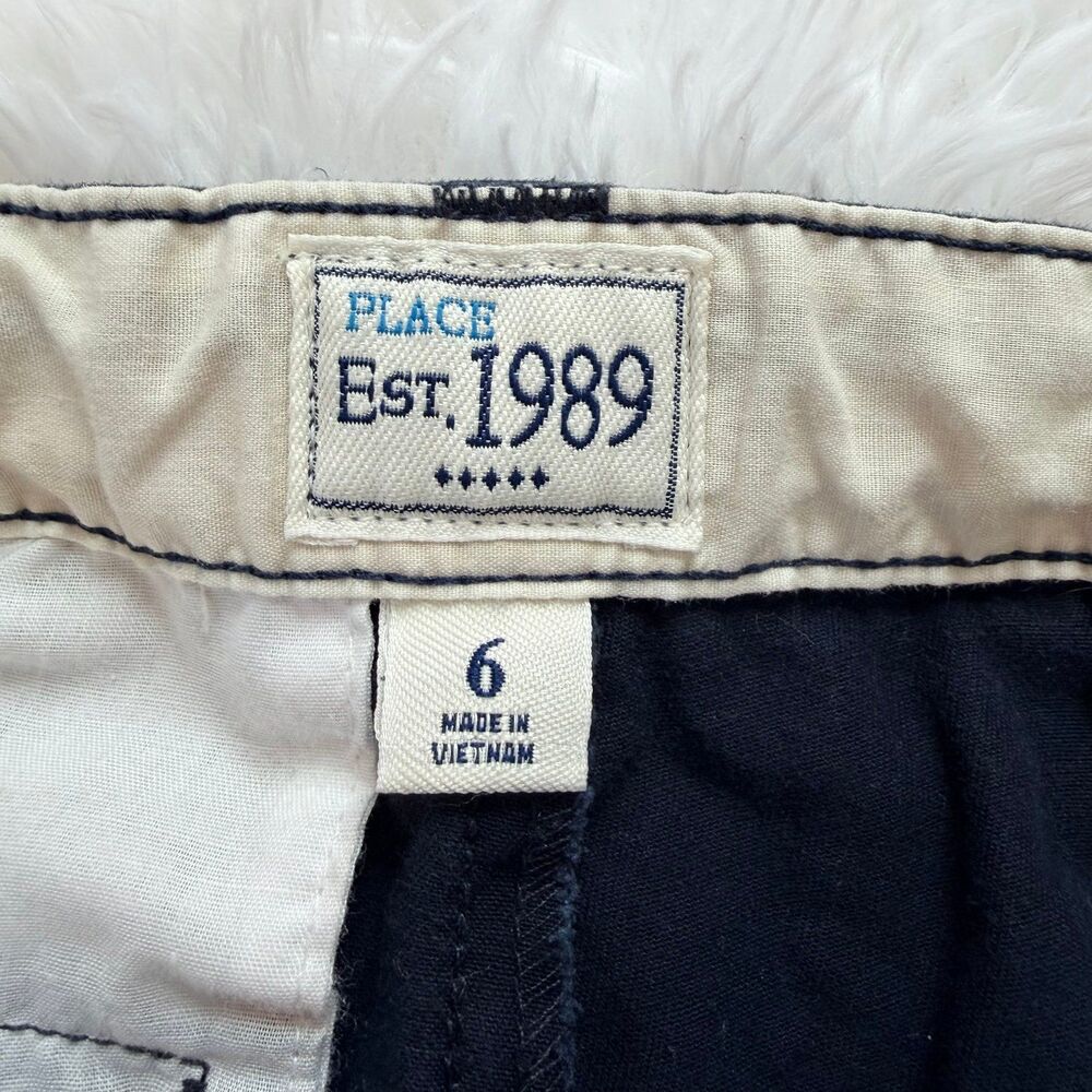 Navy Chino Shorts Boys Size 6 Adjustable Waist School Uniform Classic - Picture 4 of 6